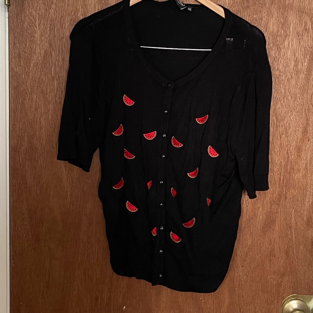 Black watermelon cardigan 4x